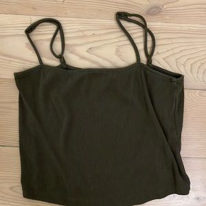 Dark olive green crop top
